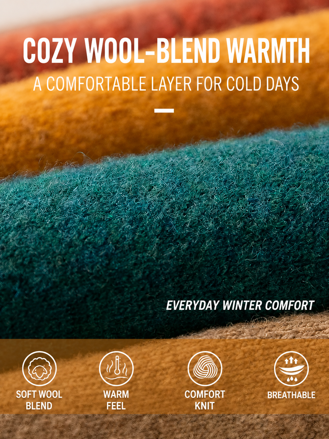 Comfortable wool-blend socks for winter layering