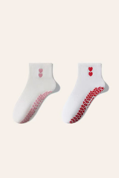 Women's Ankle Yoga Socks Long Staple Cotton 1 Pair Silicone Gripper Sole