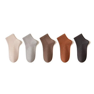 Women's Cotton Crew Socks - Solid Color Winter Socks 5 Pack