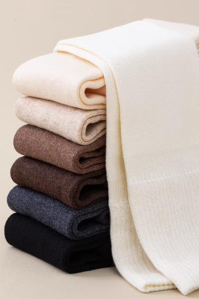 Women's Over-the-Knee Socks Wool 2 Pairs Solid Color