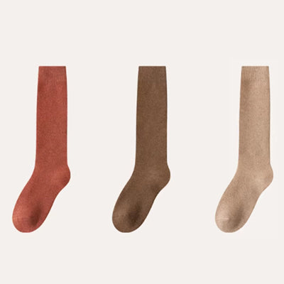 Women's Calf Socks Wool 3 Pairs Thick Terry Lined