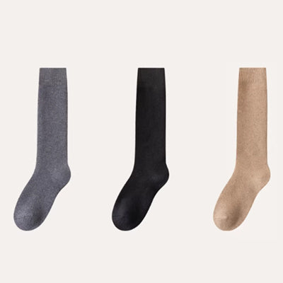 Women's Calf Socks Wool 3 Pairs Thick Terry Lined