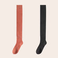 Women's Over-the-Knee Socks Long Staple Cotton Terry Thickened 2 Pairs Solid Color