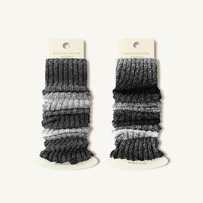 Women's Chunky Knit Patterned Leg Warmers, Trendy Colorful Thick Warm Adjustable Position Socks