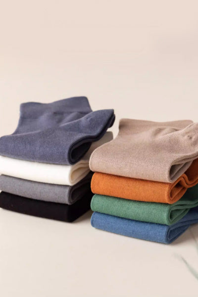 Men's Ankle Socks Long Staple Cotton 6 Pairs Solid Color