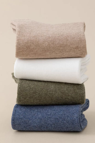 Men's Crew Socks - Premium Long Staple Cotton 5 Pairs Pack | Solid Color