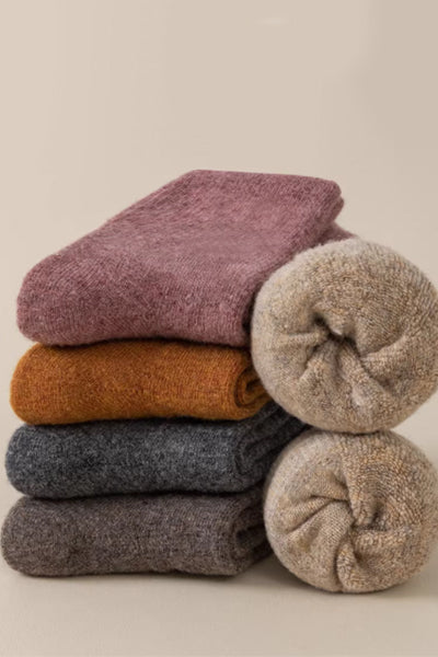 Women's Crew Socks - Premium 90%Wool Blend 3 Pairs Pack | Thermal Solid Color