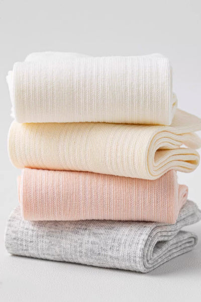 Women's Crew Socks - Premium Long Staple Cotton 5 Pairs Pack | Textured Solid Color