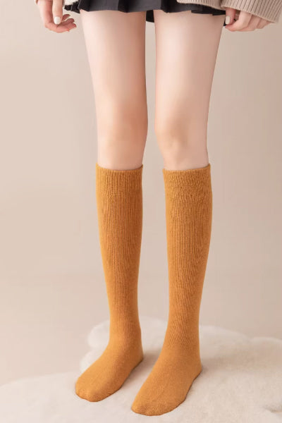 Women's Calf Socks Wool 3 Pairs Thick Terry Lined
