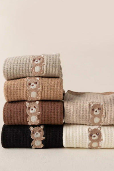 Women's Crew Socks Long Staple Cotton 5 Pairs Cartoon Embroidery