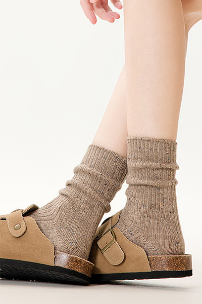 Women's Crew Socks Winter Wool 3 Pairs Patterned Knit Thermal