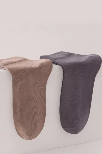 Men's Crew Socks Long Staple Cotton 5 Pairs Solid Color