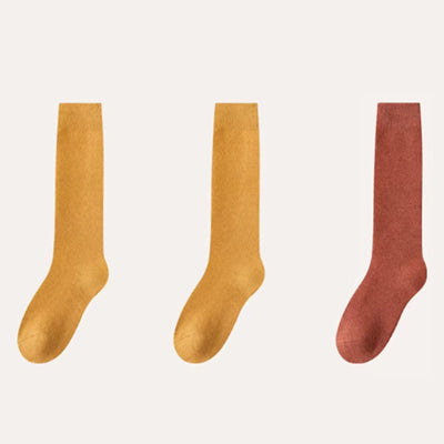 Women's Calf Socks Wool 3 Pairs Thick Terry Lined