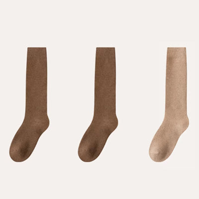 Women's Calf Socks Wool 3 Pairs Thick Terry Lined