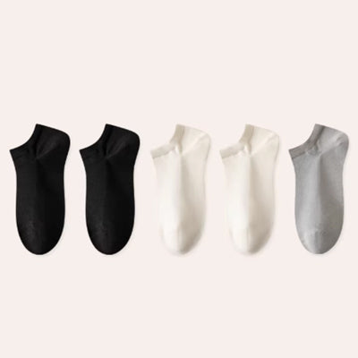 Men's Ankle Socks Long Staple Cotton 5 Pairs Mesh Solid Color