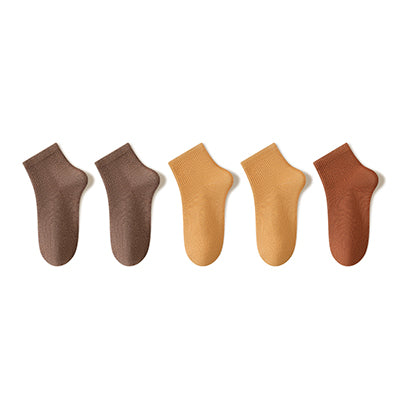 Women's Cotton Crew Socks - Solid Color Winter Socks 5 Pack