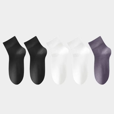 Men's Crew Socks Long Staple Cotton 5 Pairs Solid Color