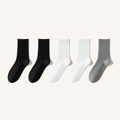 Women's 100% Cotton Crew Socks - Soft Breathable Solid Color 5 Pack
