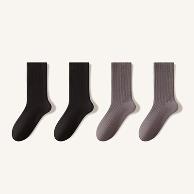 Women's Premium Cotton Crew Socks - Soft Textured Solid Color 5 Pack