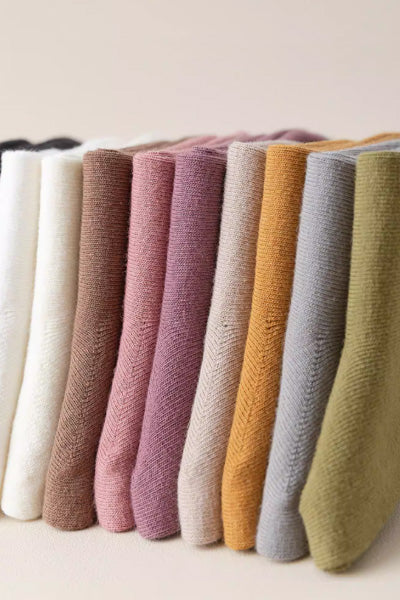 Women's Crew Socks Long Staple Cotton 5 Pairs Color Blocking