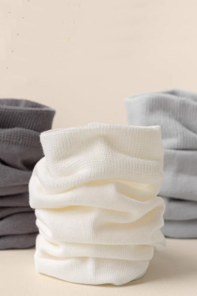 Men's Crew Socks Long Staple Cotton 5 Pairs Solid Color