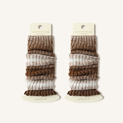 Women's Chunky Knit Patterned Leg Warmers, Trendy Colorful Thick Warm Adjustable Position Socks