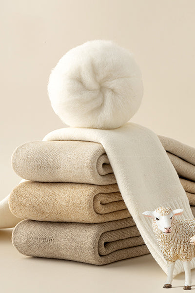 Men's Extra Thick Wool Fleece Lined Calf Socks - Thermal Solid Color Winter Socks 2 Pack