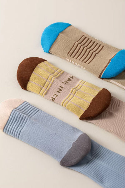 Women's Calf-Length Knee High Sports Yoga Socks Long Staple Cotton Color Block