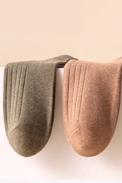 Men's Crew Socks Long Staple Cotton 5 Pairs Striped