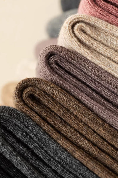 Women's Crew Socks Long Staple Cotton 5 Pairs Color Block Striped