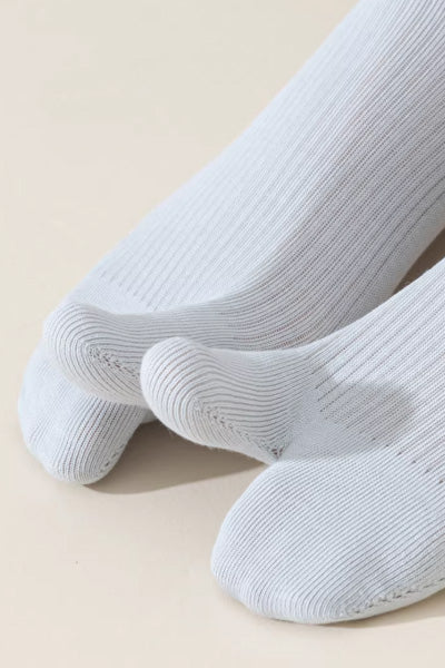 Women's Ankle Socks Long Staple Cotton Split Toe Five Finger 4 Pairs Solid Color