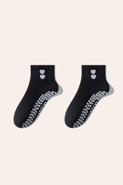 Women's Ankle Yoga Socks Long Staple Cotton 1 Pair Silicone Gripper Sole
