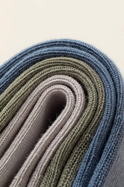 Men's Ankle Socks Long Staple Cotton 4 Pairs Toe Separator Solid Color