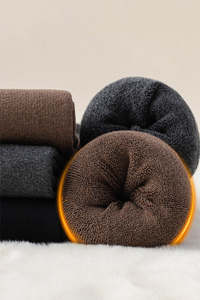 Women's Extra Thick Terry Lined Over-the-Knee Socks - Thermal Solid Color Winter Socks 2 Pack