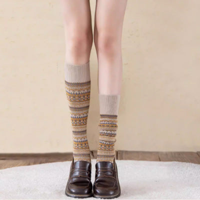 Women's Calf Socks Long Staple Cotton 2 Pairs Retro
