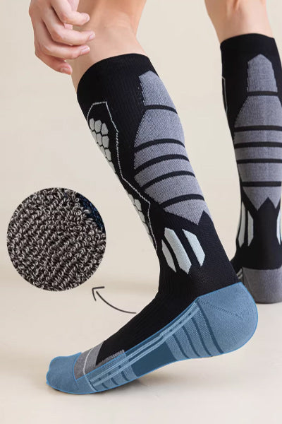 Men's Calf-Length Sports Fitness Socks Long Staple Cotton 1 Pair High Elasticity