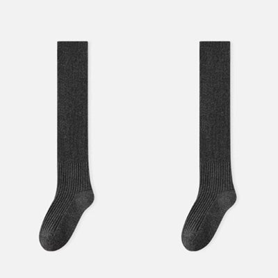 Women's Calf Socks Wool 2 Pairs Solid Color