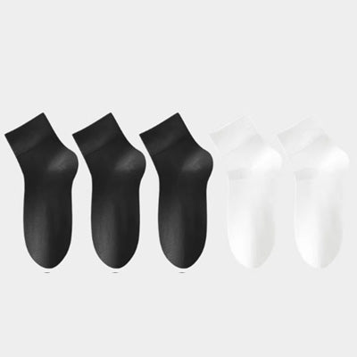 Men's Crew Socks Long Staple Cotton 5 Pairs Solid Color