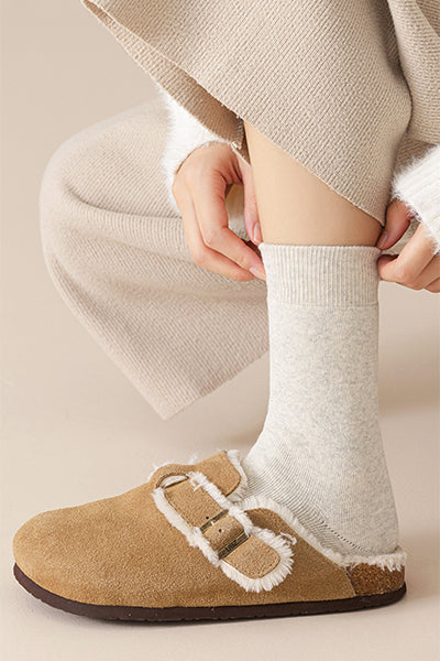 Women's Cotton Crew Socks 3-Pack - Extra Thick Thermal Winter Socks