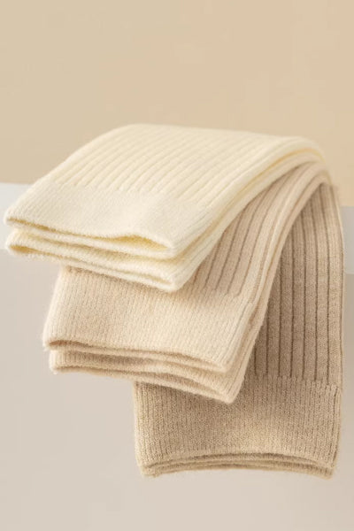 Women's Crew Socks Long Staple Cotton 4 Pairs Solid Color