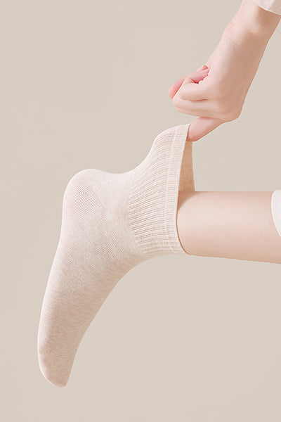 Women's Cotton Crew Socks - Solid Color Winter Socks 5 Pack