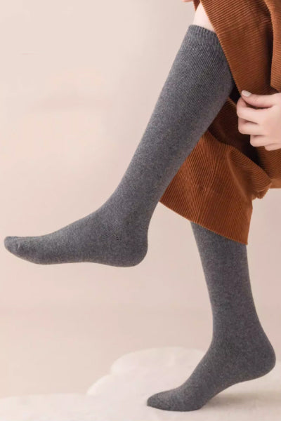 Women's Calf Socks Wool 3 Pairs Thick Terry Lined