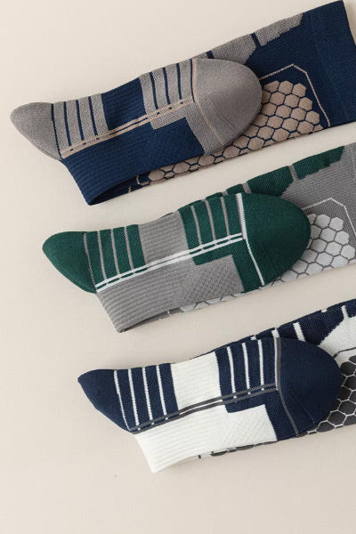 Men's Calf-Length Sports Fitness Socks Long Staple Cotton 1 Pair High Elasticity