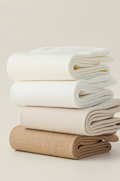 Women's Crew Socks - 100% Pure Cotton 4 Pairs Pack | Solid Color