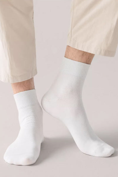 Men's Crew Socks Long Staple Cotton 5 Pairs Solid Color