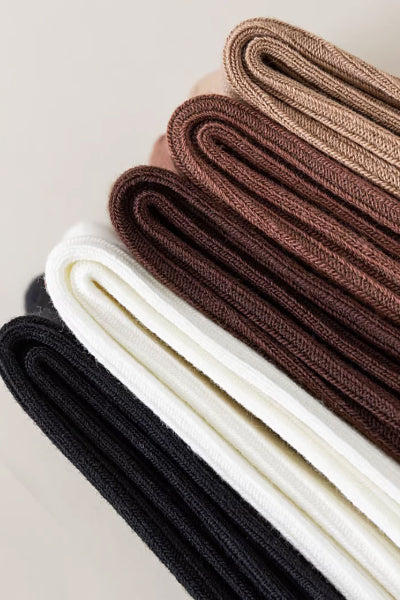 Women's Crew Socks Long Staple Cotton 4 Pairs Ruffled Embroidery