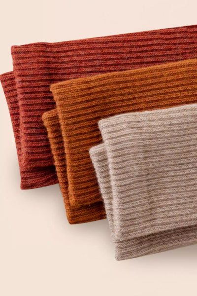 Women's Crew Socks Long Staple Cotton 4 Pairs Solid Color