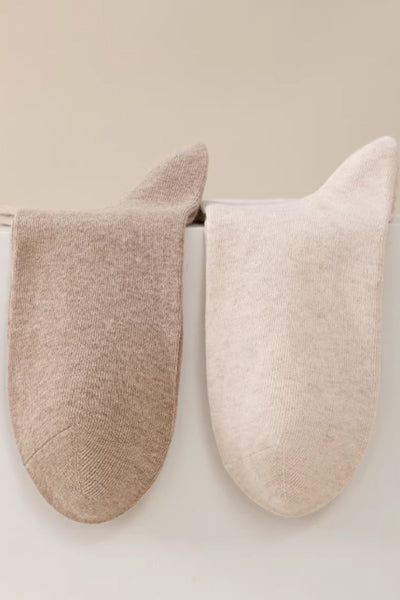 Women's Crew Socks - Premium Long Staple Cotton 5 Pairs Pack | Solid Color