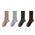 Women's Crew Socks - Premium Long Staple Cotton 4 Pairs Pack | Solid Color