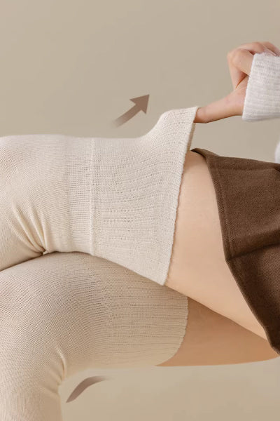 Women's Over-the-Knee Socks Wool 2 Pairs Solid Color